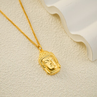 Libiao gold-wrapped silver buddha head pendant pure gold pure silver transfer bead jewelry 2025 new pendant for men and women as a birthday gift zhongda buddha head weighs about 8g gold about 0.8g
