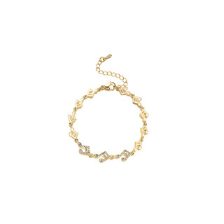 Rsrddy old phoenix gold store same style diamond note bracelet trendy new bestie temperament gold plated bracelet pure silver bracelet sla51 gold 8.27 same style as lao fengxiang