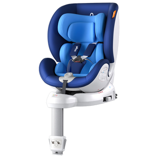 Prigel child safety seat car infant car newborn baby seat 0 to -4 12 years old reclining late maple blue (full injection molding + support legs + 360 degree rotation
