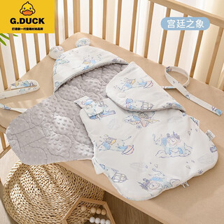 G.duckkids baby quilt autumn and winter new all-in-one sleeping bag anti-jump baby sleeping bag anti-kicking quilt class a pure cotton palace image - quilted (recommended room temperature 5-15) 0-3 months