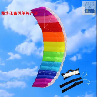 Self-top double line stunt kite new 2023 powered rainbow parachute gliding simple and easy to fly software sports for beginners and adults 2.7m rainbow line board + one wrist strap + line
