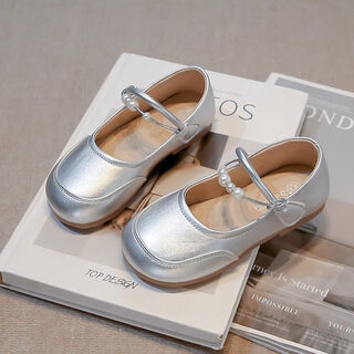 No. 1 phoenix girls' 2024 shoes children's princess small leather shoes spring and autumn new summer baby single shoes soft sole mary jane children's shoes silver collection and follow for priority delivery 26 / the inner length of the shoe is about 15.7cm. the shoe is a little too small