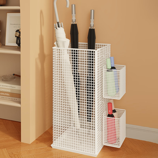 Nifeng umbrella rack door storage rack home entry rack company hotel lobby umbrella storage bucket floor-standing wall large white + thick anti-deformation