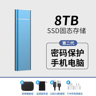 SXAIGO/爱国者移动固态硬盘（PSSD）type-c接口 便携 手机直连笔记本两用外接 办公/游戏大储存 蓝色 8TB
