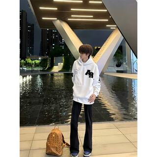 Katuchi american heavy industry embroidery national fashion brand sweatshirt men's autumn hooded loose casual jacket couple handsome tops gray l