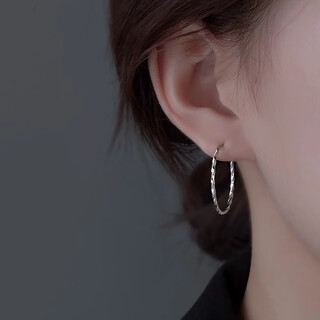 Nilan fat donglai's same style pt950 platinum earrings large hoop pt950 hoops for women with a light luxury feel platinum plain hoop earrings and earrings complete collection of plain hoops