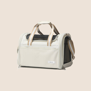 Ameeklion summer cat bag portable outing lightweight pet bag portable crossbody bag breathable shoulder bag foldable puppy bag ivory white handbag bag (recommended 15 jin jin equals 0.5 kg for inner cat/10 jin jin equals 0.5 kg for inner dog)