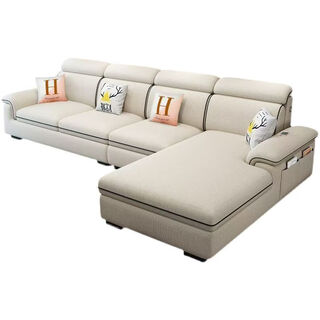 Yingchao living room sofa for 4-5 people, pure white, four people, 3cm