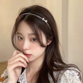 Crystal headband light luxury high-end hairpin headwear women's high-end 2025 new pressure hair hole headband practical outdoor hair accessories