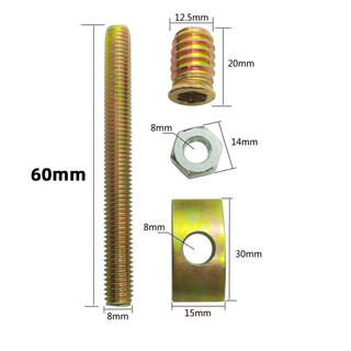 Weiwang half-moon furniture hardware connection bedside assembly hammer nut screw eccentric wheel table leg table and chair assembly m8*60 5 sets