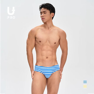 Youpu upro fashionable blue and yellow striped briefs men's swimsuit <the courage to run to the sea> sky blue m