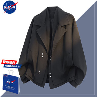 Nasawassup lazy men's spring and autumn new handsome fake two-piece korean casual suit design versatile jacket for boys 9019 black l recommended 120-140 jin jin equals 0.5 kg