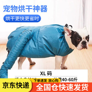 Pinqurome pet drying bag hair drying tool for dogs and cats, special bathing quick-drying hair dryer for large dogs, automatic blow-drying bag, blue xl code 40-60jin jin equals 0.5 kg