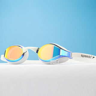 Speedo speedo racing swimming goggles waterproof, anti-fog, hd, universal small frame swimming goggles for adults and children, electroplated white_(free nose clip earplugs)