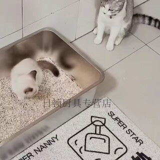 Hengji stainless steel cat litter box splash-proof basin extra large pet shop basin maine coon cat toilet extra large giant length 50 width 35 height 20 recommended 25jin jin is equal to 0.5 kg within