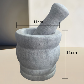 Fantasy garlic peeler, natural bluestone mortar, medium stone mortar, household garlic pounder, medicine jar, garlic masher, garlic press, grinder, bluestone straight tube + stone hammer