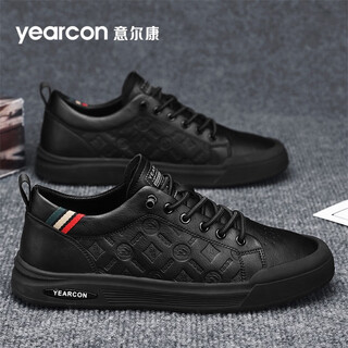 Yierkan men's shoes 2025 new sneakers men's british style business casual leather shoes men's slip-on lace-free soft-soled shoes men