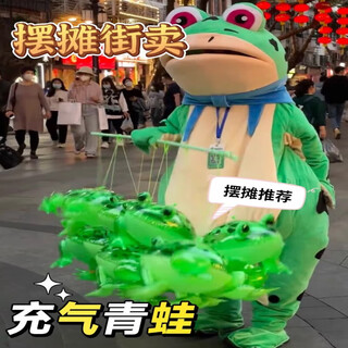 MPPMCK青蛙气球批发50只网红夜市摆摊发光弹跳儿童小青蛙充气青蛙玩具 2025新款发光(20*20)2只[送1个打