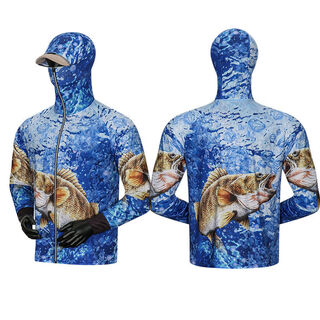 Jie yintong outdoor sun protection clothing fishing clothing men's summer thin quick-drying breathable new sun protection clothing jacket ice silk anti-mosquito clothing 224 with hood fully open 3xl