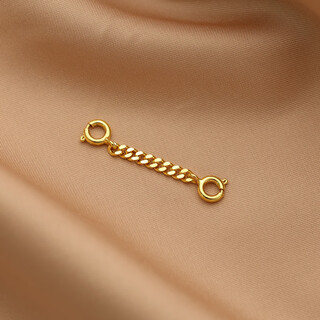 18k gold plated necklace extended chain handmade diy beaded chain double gold extension chain - about 3.5cm style one