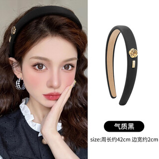 Piaoao headband light luxury women's style 2025 new camellia black sense yu shuxin hairpin small fragrant style headband hairpin camellia black