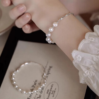 Warme farben gentle white bracelet women's imitation pearl sailor necklace light luxury niche exquisite girls half chain beaded bracelet half bracelet imitation pearl half bracelet