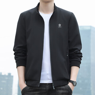 Yalu jacket men's 2025 autumn and winter new trendy brand versatile outerwear long-sleeved tops men's loose casual jacket black xl