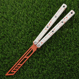 Borderless siren v3 ceramic gradient color splash ink training knife practice blade 7 series glass static model ceramic white handle orange blade