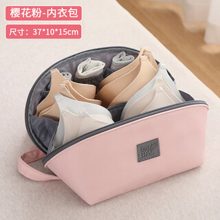 Oluoxun customized underwear, underwear and socks three-in-one storage box for home bra storage and packaging, intimate clothing organization bag, 1 pack of cherry blossom powder, upgraded large capacity/classified storage, three-in-one underwear storage
