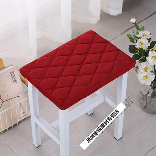 Thickened rectangular stool cover rectangular stool cushion primary school student stool cover dressing table stool cover piano stool cover gold velvet fabric plain red rectangular 25x35cm edging cloth 5cm