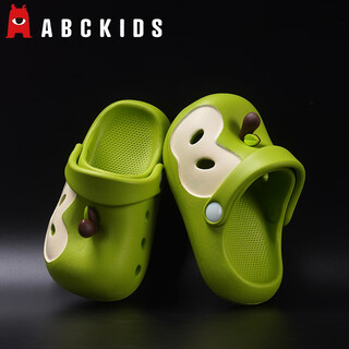 Abc kids children's croc shoes boys summer anti-slip new little apple wear comfortable parent-child beach sandals green size 26-27 suitable for feet length 17-17.5cm