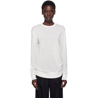 Toteme light luxury women's white long-sleeved t-shirt white 20 | l