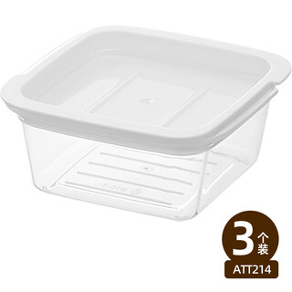 Taili food-grade refrigerator storage box three-piece set att214 sealed crisper box three-piece set 850ml 1 layer