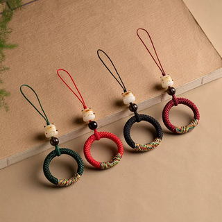 Youjia liangpin mobile phone ring buckle 2 pack lucky cat mobile phone chain pendant woven car key chain pendant