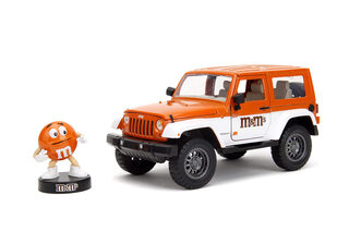 Jada 1:24 jeep wrangler alloy car model 2007 orange doll set children's remote control toy portable