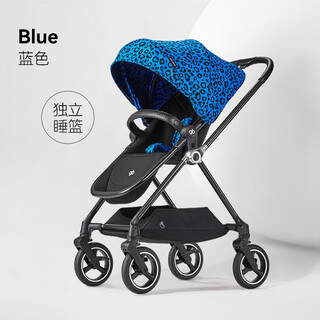 Goodbaby(gb)gbgoodbaby high view carbon fiber baby stroller safe two-way baby stroller 360 lightweight and luxurious swan gold feather blue
