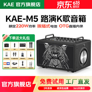 Kaem5 outdoor singing audio guitar electric blowpipe saxophone outdoor karaoke road show live broadcast high-power musical instrument speaker m5 black tiger head (deluxe edition)