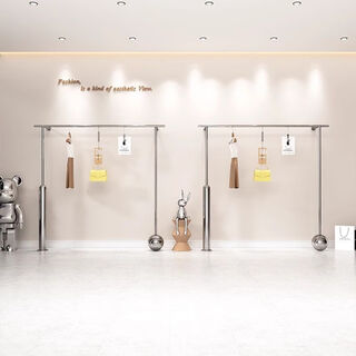 Other clothing store display racks wall-mounted stainless steel children's clothing creative hanging racks women's clothing store display rack a length 60 height 170