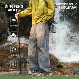 Dingfengbaoluo mountain outdoor overalls men's autumn loose straight three-proof mountaineering pants zw37 graphite gray l