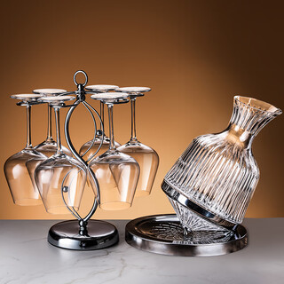 Flower language four seasons red wine glass home set crystal glass burgundy cup wine glass tall european style creative light luxury decanter elegant red wine glass 6+pair of 8 racks+gyro decanter 1.5l