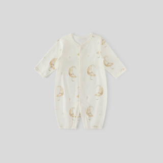 巴厘小猪新生婴儿儿衣服a类纯棉初生儿春秋哈衣四季爬爬服秋季宝宝连体衣 月亮湾 80cm
