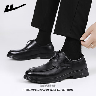 Pull back official men's shoes, leather shoes, men's winter formal shoes, british style thick-soled business shoes, warm shoes for men, black 42