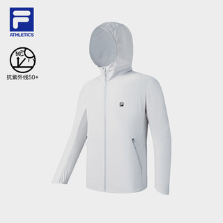 Fila men's woven jacket 2025 summer new fitness sports basic sunshine hooded top clear water gray gy 170 92am