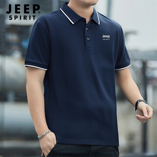Jeep spirit jeep short-sleeved t-shirt men's summer new high-end ice silk polo shirt men's quick-drying lapel clothing men's clothing