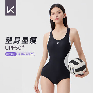 Keep swimsuit women's one-piece triangle professional training swimsuit racing plus size spa swimsuit 800 black l