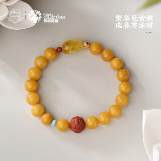 Potala palace beeswax single circle bracelet 925 yinchuan material nanhong pixiu gold amber bracelet for men and women as a birthday gift for boyfriend
