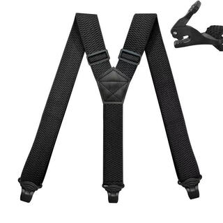 Techima men's suspenders clip-on overalls for men and women suspenders suspenders adult shoulder straps elastic pants universal men's black