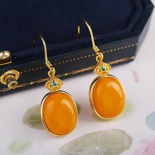 Adrius luxury high-end new style old beeswax ruyi ear hooks 925 silver for women, simple sense of oriental aesthetics old beeswax ruyi earrings