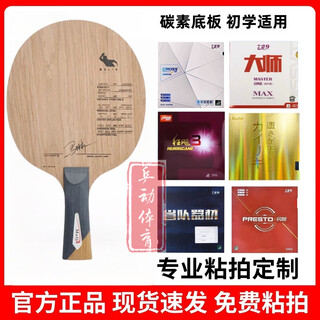 马琳乒乓球拍底板紫玫瑰碳素专业进阶乒乓球拍七层快攻免费粘拍 【紫玫瑰碳素】横拍FL