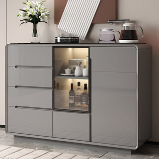 Diyang tea bar integrated cabinet smart home living room light luxury multifunctional water dispenser wall sideboard tea cabinet wine cabinet 100 wide 38 thick 95 high (gentleman gray)